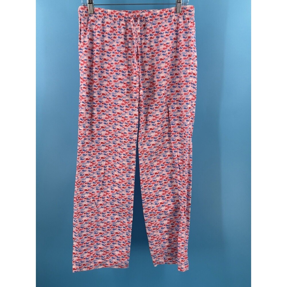 Vineyard Vines Women’s XS Whale Print Pajama Lounge Pants Pink Blue Cotton Prep!